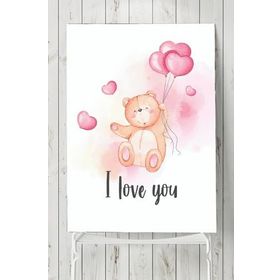 Postermanya Pembe Ayıcık Çocuk Odası 50x70 cm Poster