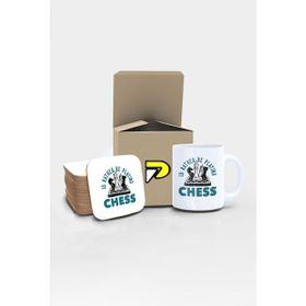 Postermanya Satranç Chess Play Tasarımlı Baskılı Kupa Bardak Seti
