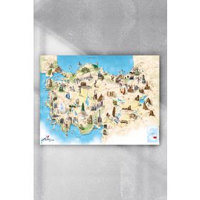 Postermanya Türkiye Haritası Eğitim 90x130 cm Poster