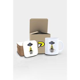 Postermanya Uzay Gemisi We Need Coffee Uzaylı Tasarımlı Baskılı Kupa Bardak Seti