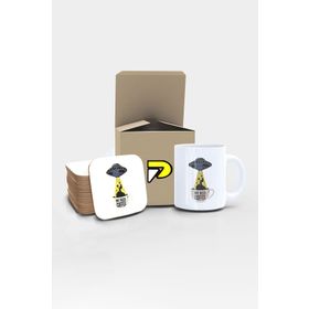 Postermanya Uzay Gemisi We Need Coffee Uzaylı Tasarımlı Baskılı Kupa Bardak Seti