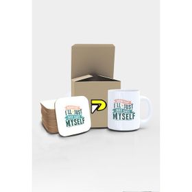Postermanya Whatever Just Date Myself Yazılı Tipografik Tasarımlı Baskılı Kupa Bardak Seti
