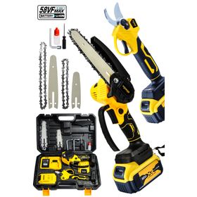 Power Black Germany 2'li Set 58 Vf 5 Ah Çift Akülü Çelik Şanzıman Şarjlı Power Dal Budama Testeresi