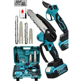 Power Black Germany 2'li Set 58 Vf 5 Ah Çift Akülü Çelik Şanzıman Şarjlı Power Dal Budama Testeresi