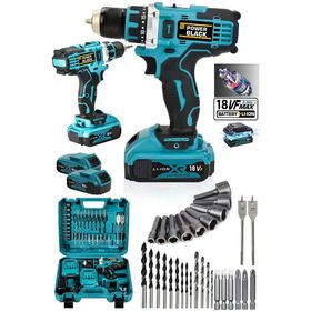 Power Black Pro Germany Technology Çift Akü 30 Parça Şarjlı Matkap