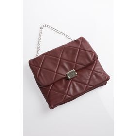Power Speed Kadın Bordo Zincir Kilit ve Nakış Detaylı Çapraz Çanta