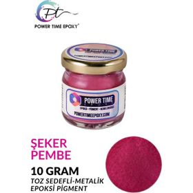Power Time Epoxy Epoksi İçin 10 gr Şeker Pembe Sedefli Metalik Toz Pigment Boya
