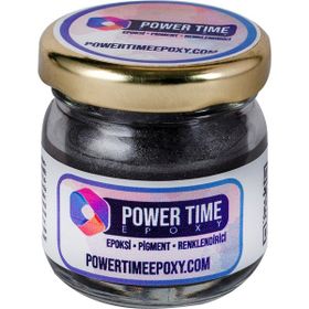 Power Time Epoxy Epoksi İçin 10 gr Siyah Gümüş Sedefli Metalik Toz Pigment Boya