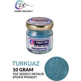 Power Time Epoxy Epoksi İçin 10 gr Turkuaz Sedefli Metalik Toz Pigment Boya