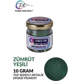 Power Time Epoxy Epoksi İçin 10 gr Zümrüt Yeşili Sedefli Metalik Toz Pigment Boya