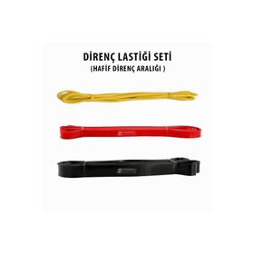 Powerband 3 Adet Direnç Lastiği ve Egzersiz Bandı Hafif Direnç Seti