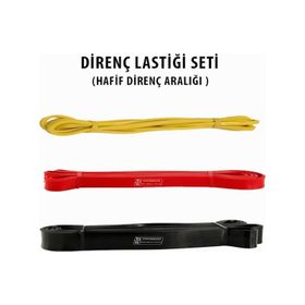 Powerband 3 Adet Direnç Lastiği ve Egzersiz Bandı Hafif Direnç Seti