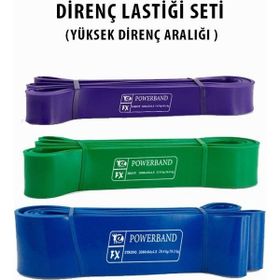 Powerband 3 Adet Direnç Lastiği ve Egzersiz Bandı Yüksek Direnç Seti