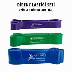 Powerband 3 Adet Direnç Lastiği ve Egzersiz Bandı Yüksek Direnç Seti