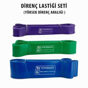 Powerband 3 Adet Direnç Lastiği ve Egzersiz Bandı Yüksek Direnç Seti