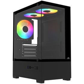 PowerBoost PB-M5001B Rainbow Fanlı 500 W Siyah Micro ATX Gaming Bilgisayar Kasası