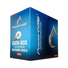 Powergate CAT6-BOX-GY UTP CAT6 23AWG 305 mt Gri Ethernet Kablosu