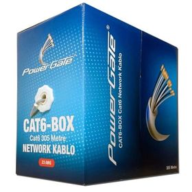 Powergate CAT6-BOX-GY UTP CAT6 23AWG 305 mt Gri Ethernet Kablosu