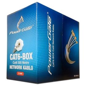 Powergate CAT6-BOX-GY UTP CAT6 23AWG 305 mt Gri Ethernet Kablosu