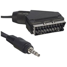 Powermaster 1.2 m Kısa Jack Uydu Alıcısı AV 3.5 mm Stereo Erkek-Scart Kablo