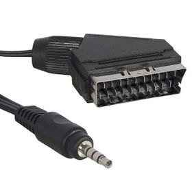 Powermaster 1.2 m Kısa Jack Uydu Alıcısı AV 3.5 mm Stereo Erkek-Scart Kablo