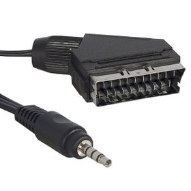 Powermaster 1.2 m Kısa Jack Uydu Alıcısı AV 3.5 mm Stereo Erkek-Scart Kablo