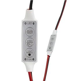 Powermaster 12-24 Volt Mini Üç Tuşlu Tek Renkli Kırmızı - Siyah Kablo Led Kontrol Cihazı