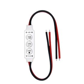 Powermaster 12-24 Volt Mini Üç Tuşlu Tek Renkli Kırmızı - Siyah Kablo Led Kontrol Cihazı