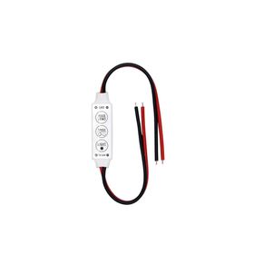 Powermaster 12-24 Volt Mini Üç Tuşlu Tek Renkli Kırmızı - Siyah Kablo Led Kontrol Cihazı