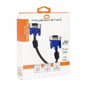 Powermaster 15 Pin 3+6 Erkek/erkek 5 m Kutulu Vga Kablo