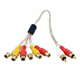 Powermaster 2 RCA Erkek 6 RCA Dişi 60 cm Şeffaf Ara Kablo