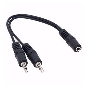 Powermaster 3.5 mm 20 cm Stereo Dişi-2x3.5 mm Stereo Erkek Y Kablo