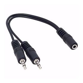 Powermaster 3.5 mm 20 cm Stereo Dişi-2x3.5 mm Stereo Erkek Y Kablo