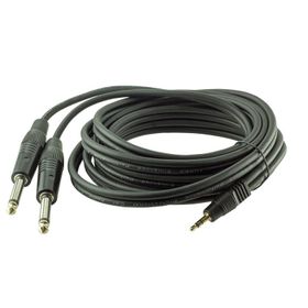 Powermaster 3.5 mm Stereo E-2x6.3 mm Mono 3 m Erkek Kablo