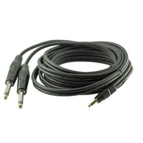 Powermaster 3.5 mm Stereo E-2x6.3 mm Mono 3 m Erkek Kablo