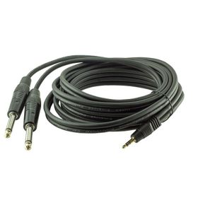 Powermaster 3.5 mm Stereo E-2x6.3 mm Mono 3 m Erkek Kablo