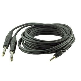 Powermaster 3.5 mm Stereo E-2x6.3 mm Mono 3 m Erkek Kablo