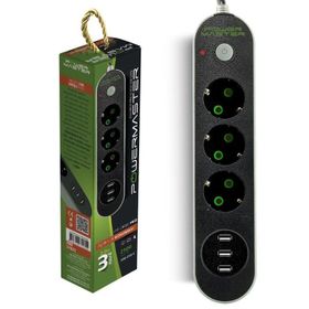 Powermaster 3 Usb Çıkış 3'lü Aşırı Yük Korumalı Priz