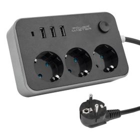 Powermaster 3 USB Çıkışlı 1.8 m Kablolu 3'lü Akım Korumalı Priz