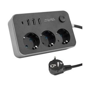 Powermaster 3 USB Çıkışlı 1.8 m Kablolu 3'lü Akım Korumalı Priz
