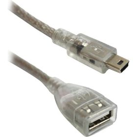 Powermaster 30 cm 5 Pin Erkek-Dişi Şeffaf iPod USB Kablo