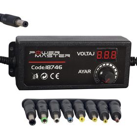 Powermaster 3V-12V 5000mA Çok Uçlu Ayarlı Kademeli Adaptör