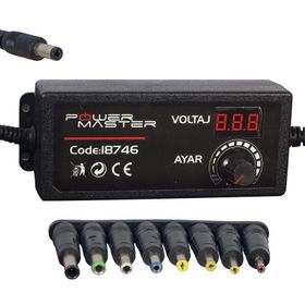 Powermaster 3V-12V 5000mA Çok Uçlu Ayarlı Kademeli Adaptör