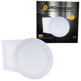 Powermaster 3W Sıva Altı 6500K Beyaz 74 mm Yuvarlak Slim Spot Panel