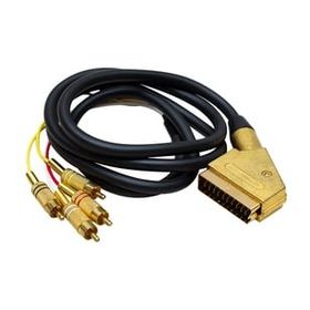 Powermaster 4 Rca 1.2 mt 8 mm Gold Scart Kablo