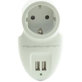 Powermaster Akım Korumalı İki Usb'li Tekli Priz