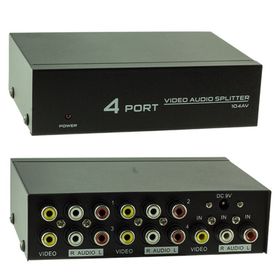 Powermaster AV-104 4 Port Video Audio Splitter