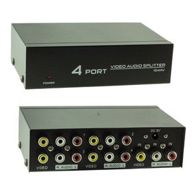 Powermaster AV-104 4 Port Video Audio Splitter