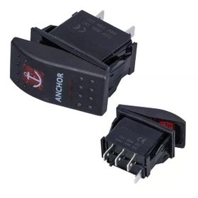Powermaster Çapa Irgatı Sembollü Yaylı Işıksız 3 Pinli On-Off 12-24V Marin Switch