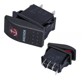 Powermaster Çapa Irgatı Sembollü Yaylı Işıksız 3 Pinli On-Off 12-24V Marin Switch